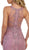 May Queen - RQ7623 Crystal Beaded Illusion Lace Trumpet Gown In Pink