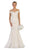 May Queen Bridal - RQ7625 Lace Applique Off-Shoulder Mermaid Dress In White and Nude