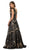 May Queen - RQ7632 Lace Applique Bateau A-line Dress in Black and Nude