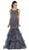 May Queen - RQ7634 Bead Embellished Tiered Mermaid Gown In Gray