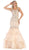 May Queen - RQ7634 Bead Embellished Tiered Mermaid Gown In Neutral