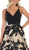 May Queen - RQ-7636 Embellished Plunging V-neck A-line Dress In Black