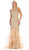 May Queen - Applique Halter Ruffled Trumpet Dress RQ7637 - Gold