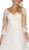 May Queen - RQ7641 Sheer Long Sleeve Embroidered A-line Gown In White