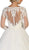 May Queen - RQ7641 Sheer Long Sleeve Embroidered A-line Gown In White