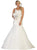 May Queen - RQ7642 Embroidered V-neck Mermaid Dress In White