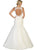 May Queen - RQ7642 Embroidered V-neck Mermaid Dress In White