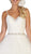 May Queen - RQ7644 Lace Embellished V-neck Ruffled A-line Gown In White