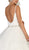 May Queen - RQ7644 Lace Embellished V-neck Ruffled A-line Gown In White