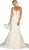 May Queen - RQ7647 Applique Illusion Scoop Trumpet Gown In White