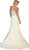 May Queen - RQ7647 Applique Illusion Scoop Trumpet Gown In White