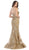 May Queen - RQ7649 Embellished Sweetheart Trumpet Dress With Train In Gold