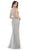May Queen - RQ7650 Crystal Beaded V-neck Trumpet Dress In Silver