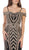 May Queen - RQ7651 Sequin Embellished Off-Shoulder Mermaid Gown In Black and Gold