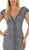 May Queen - RQ7654 Applique Deep V-neck Trumpet Dress In Gray