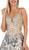 May Queen - RQ7655 Two Tone Embellished Deep V-neck A-line Dress In Black and Gold