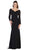 May Queen - RQ7657 Lace Plunging V Neck Evening Dress In Black