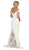 May Queen - RQ7659 Lace Off-Shoulder Trumpet Dress With Train In White