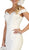 May Queen - RQ7659 Lace Off-Shoulder Trumpet Dress With Train In White