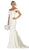 May Queen - RQ7659 Lace Off-Shoulder Trumpet Dress With Train In White