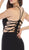 May Queen - RQ7660 Strappy Bejeweled Waist Halter Gown In Black