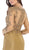 May Queen - RQ7661 Illusion Long Sleeve Appliqued Mermaid Gown In Gold