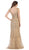 May Queen - RQ7662 Applique V-neck Trumpet Dress In Gold