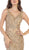 May Queen - RQ7662 Applique V-neck Trumpet Dress In Gold