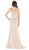 May Queen - RQ7663 Off-Shoulder Trumpet Dress With High Slit In Pink