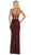 May Queen - RQ7667 Sequined High Halter Lace-Up Gown In Red