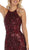 May Queen - RQ7667 Sequined High Halter Lace-Up Gown In Red