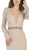 May Queen - RQ7671 Lace Long Sleeve Trumpet Dress With Train In Neutral