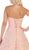 May Queen - RQ7672 Embroidered Scroll Motif High Low Dress In Pink