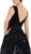 May Queen - RQ7674 Embellished Plunging V-neck Ballgown In Black