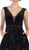 May Queen - RQ7674 Embellished Plunging V-neck Ballgown In Black