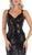 May Queen - RQ7677 Ombre Embellished V-neck Trumpet Dress In Black