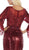 May Queen - RQ7679 Sequined Quarter Length Sleeve Bateau Trumpet Dress In Red