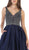 May Queen - RQ7680 Beaded Plunging V-Neck Ballgown In Blue