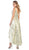 May Queen - RQ7681 Two Tone Deep V-neck High Low A-line Dress In Green and Gold
