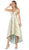 May Queen - Two Tone Deep V-neck High Low A-line Dress RQ7681 In Green and Gold