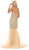 May Queen - RQ7682 Embellished Deep Sweetheart Mermaid Dress In Gold