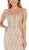 May Queen - RQ-7683 Embellished Deep V-neck Trumpet Dress In Gold