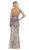 May Queen - RQ7685 Strapless Sequin Embellish Gown In Silver and Multi-Color