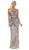 May Queen - RQ7685 Strapless Sequin Embellish Gown In Silver and Multi-Color