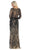 May Queen - Embellished Bateau Sheath Evening Dress RQ7686 In Black and Neutral