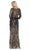 May Queen - RQ7686 Embellished Bateau Sheath Evening Dress In Black and Nude