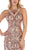 May Queen - RQ7688 Sequined Jewel Neck Sheath Gown In Gold