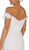 May Queen - RQ7691 Embellished Off-Shoulder Trumpet Dress In White