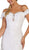 May Queen - RQ7691 Embellished Off-Shoulder Trumpet Dress In White