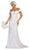 May Queen - RQ7691 Embellished Off-Shoulder Trumpet Dress In White